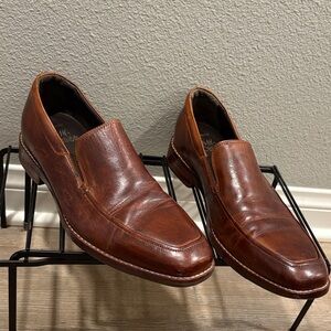 J&M Brown Sheepskin  Slip-On Men's Shoes